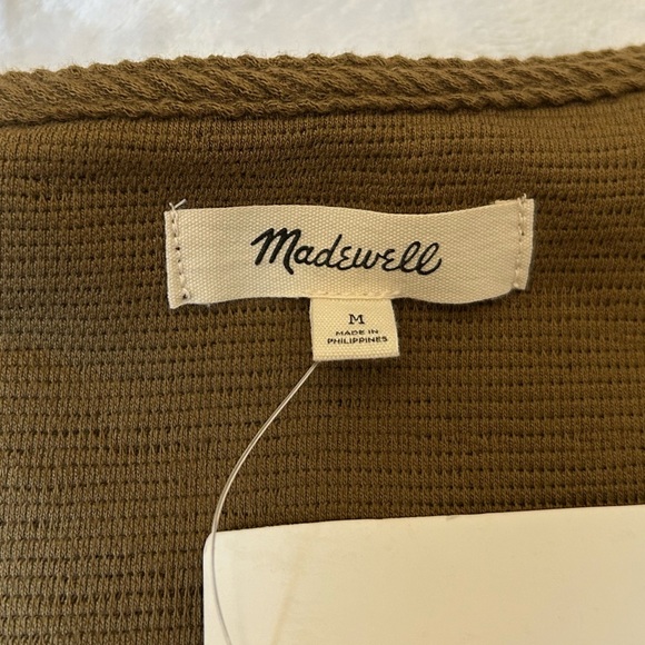 Madewell Texture & Thread Rib Knit V-Neck Long Sleeve Dress - Picture 3 of 7